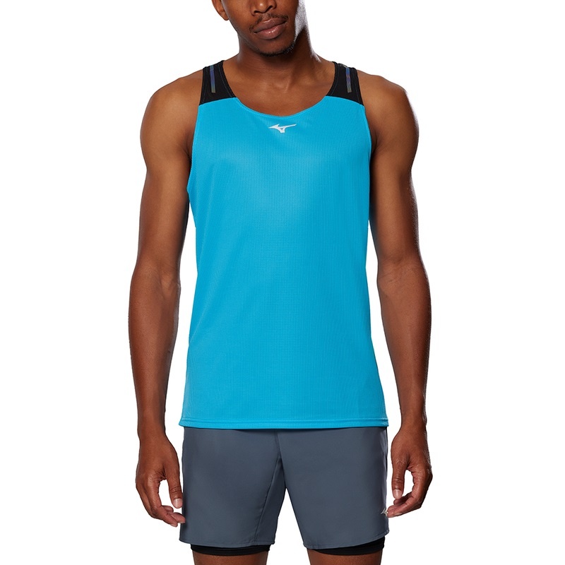 Black Men's Mizuno Dryaeroflow Tanks | HQE123490