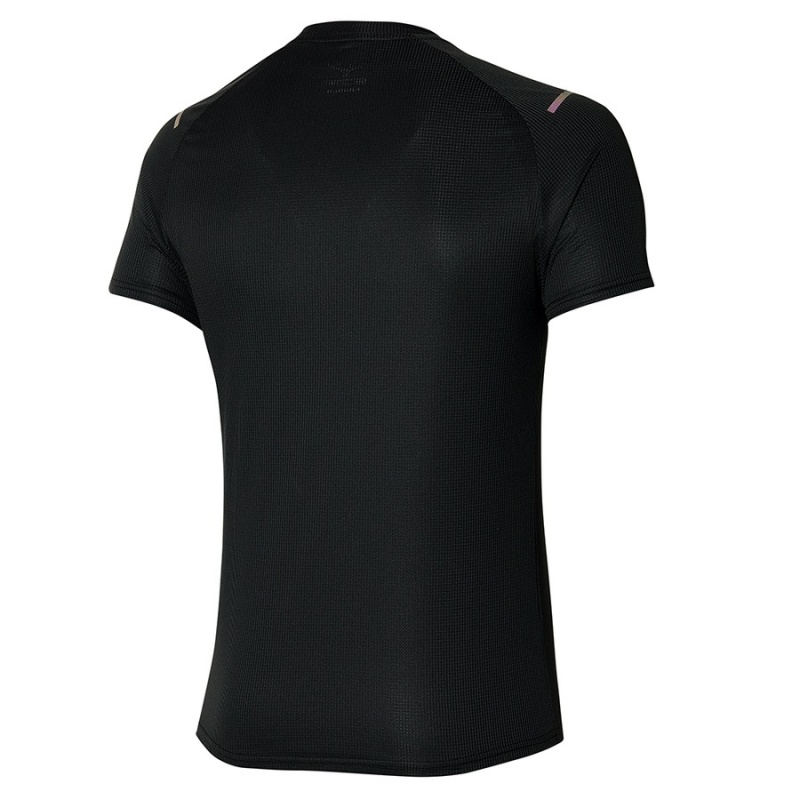 Black Men's Mizuno Dryaeroflow Tee T Shirts | OGR823716