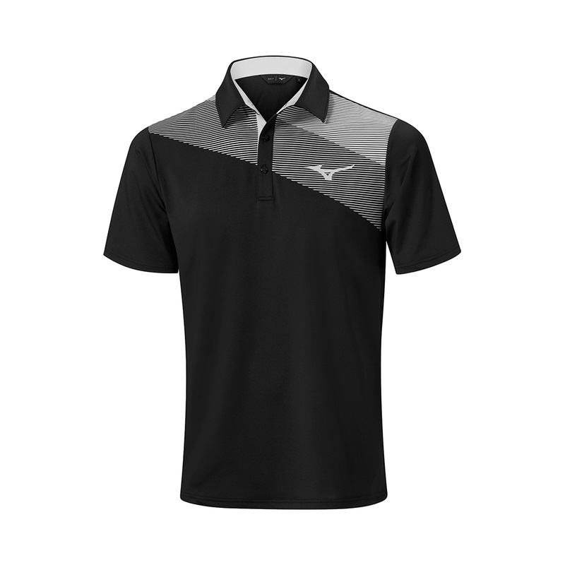 Black Men\'s Mizuno Elite Fade Polo | KJN032675