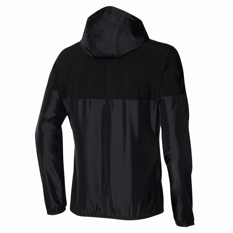 Black Men's Mizuno Hoody Jackets | NFR371546