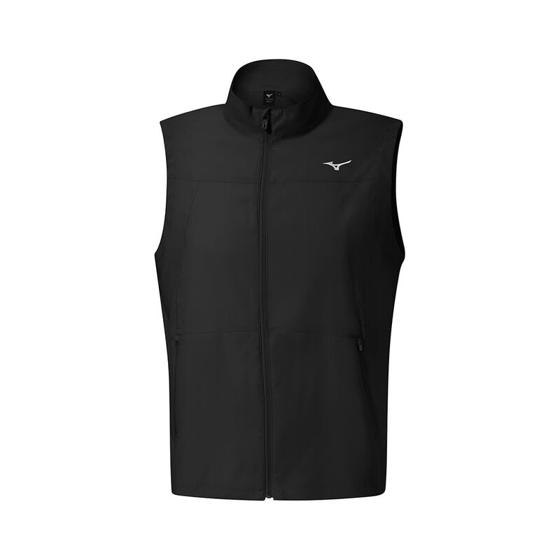 Black Men's Mizuno MT Drizzle Vest Jackets | XYG102647