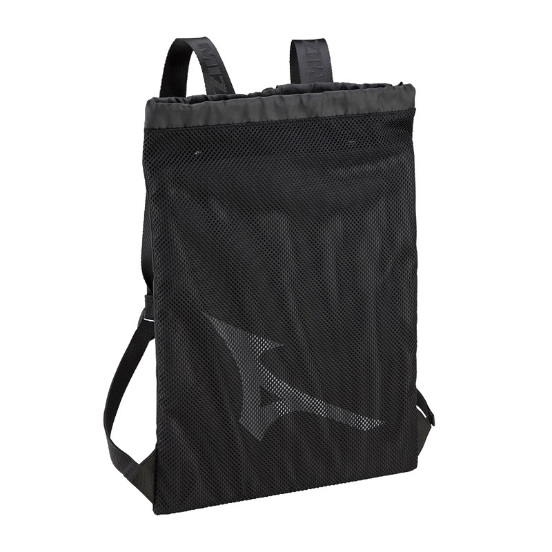 Black Men\'s Mizuno Mesh Draw Bags | XEG852760