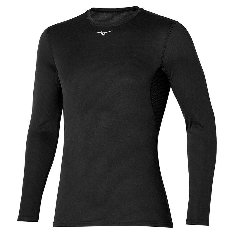 Black Men\'s Mizuno Mid Weight Crew Tops | LCY071465