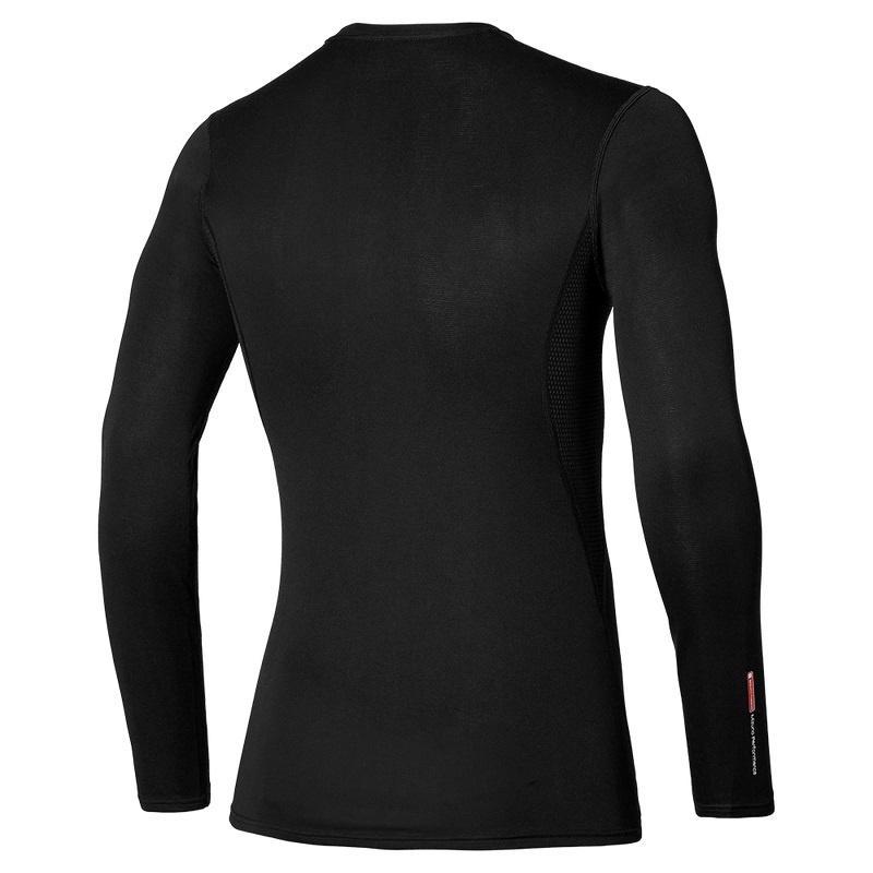 Black Men's Mizuno Mid Weight-l Crew Tops | DJB764895