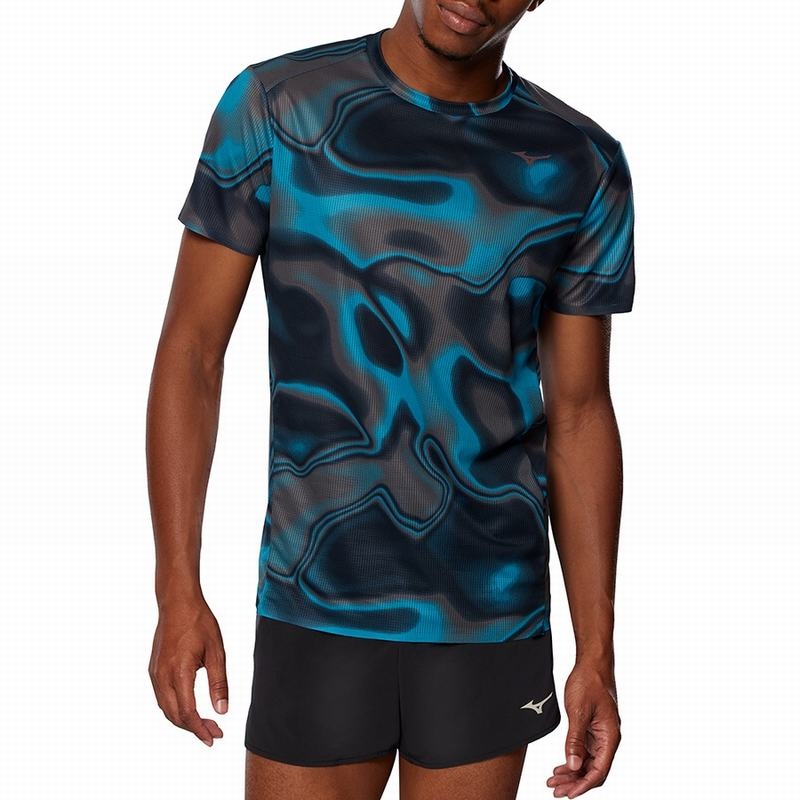 Black Men's Mizuno Premium Aero LS Tee T Shirts | ZOT140967