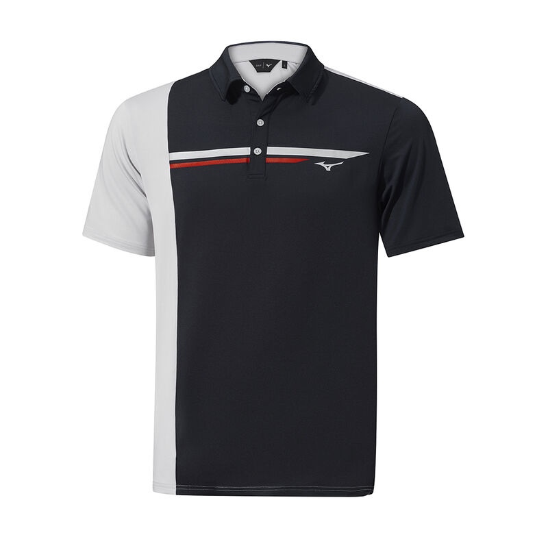 Black Men\'s Mizuno QD Elite Panel Polo | EOG605183