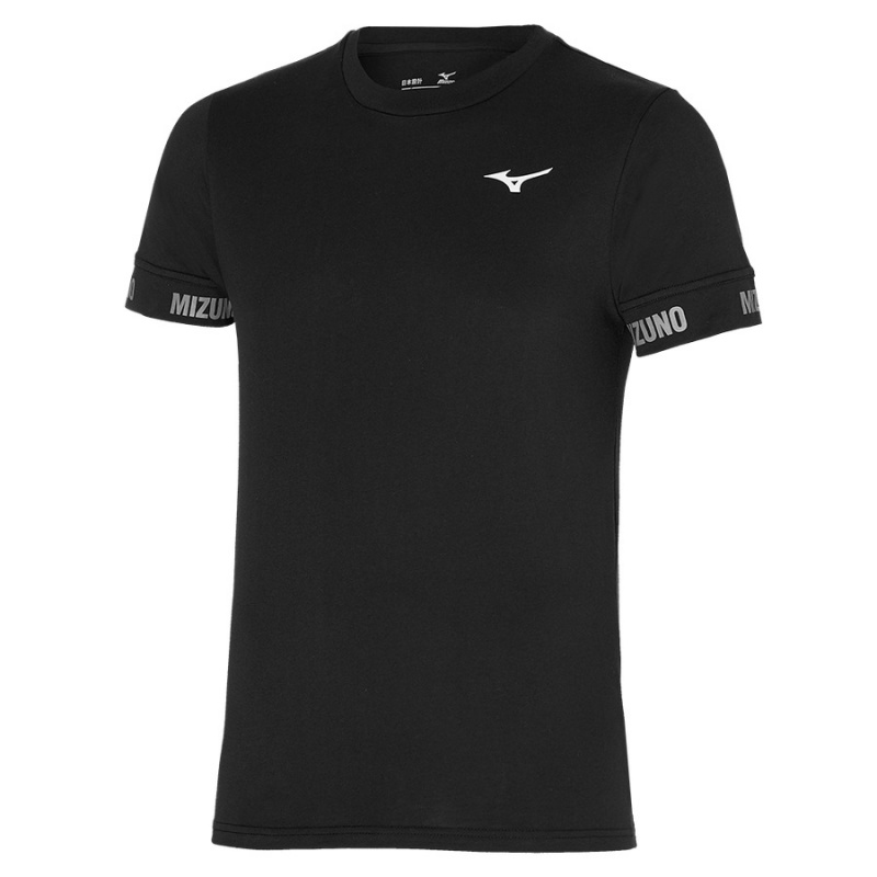 Black Men\'s Mizuno Tee T Shirts | YGC460821