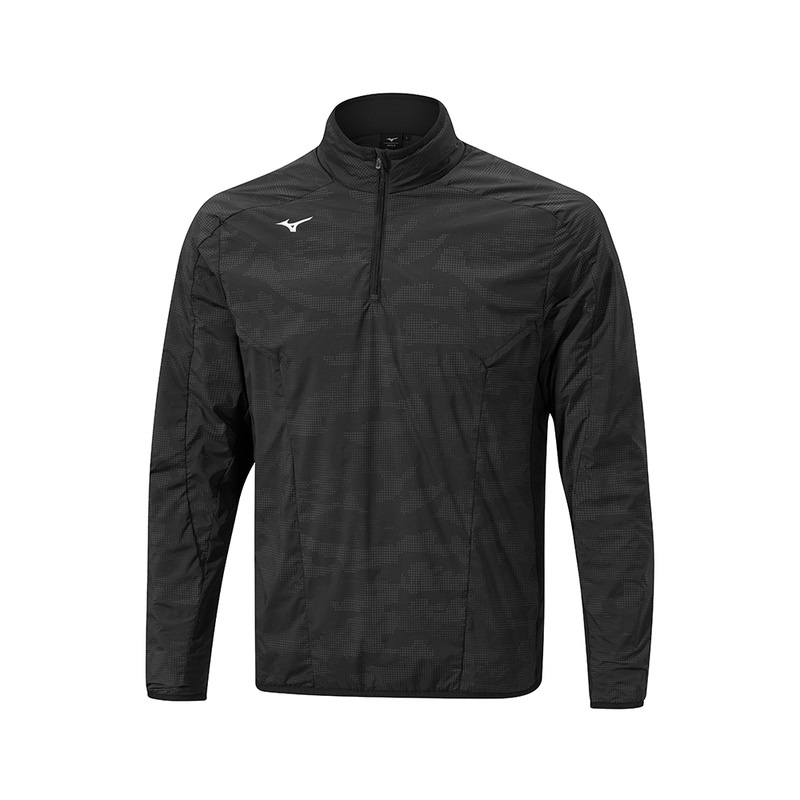 Black Men\'s Mizuno Winter Stretch 1/4 Zip Tops | HKX189236