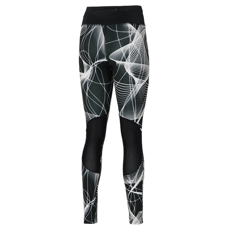 Black White Women's Mizuno Printed Tight | WLC916423