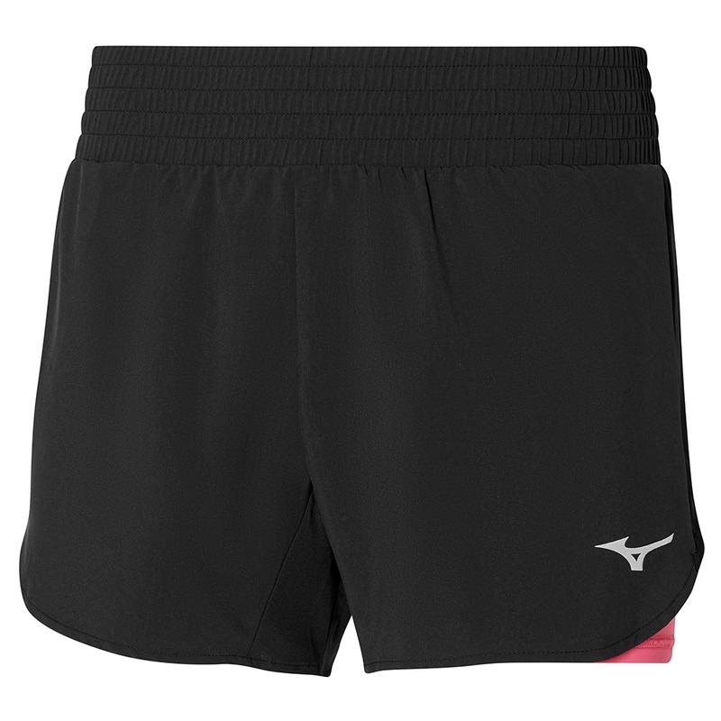 Black Women\'s Mizuno 2in1 4.5 Shorts | XHA831694