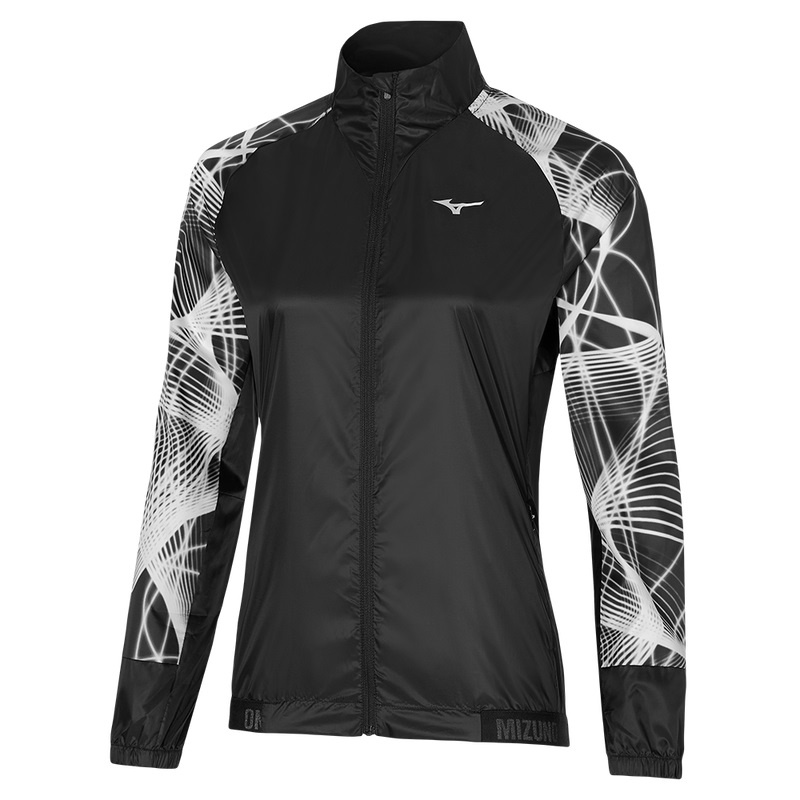 Black Women\'s Mizuno Aero Jackets | ESA376240