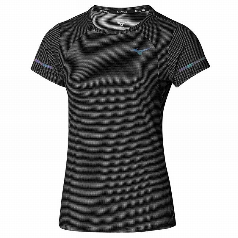 Black Women\'s Mizuno Daf Dope Dyed Tee T Shirts | FNK649857