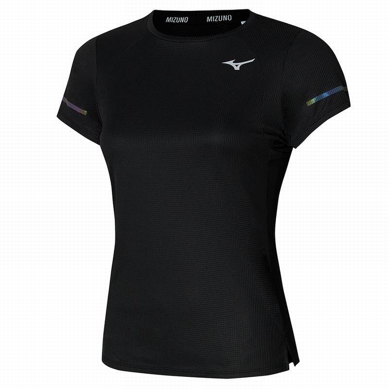 Black Women\'s Mizuno Dryaeroflow Tee T Shirts | GTK910546