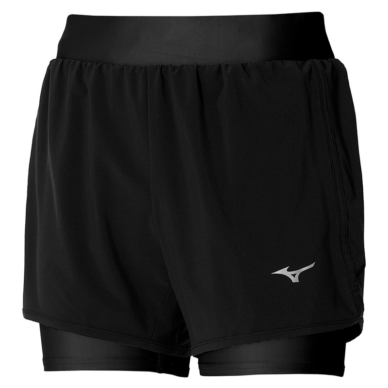 Black Women\'s Mizuno Er 4.5 2in1 Shorts | QIO207156