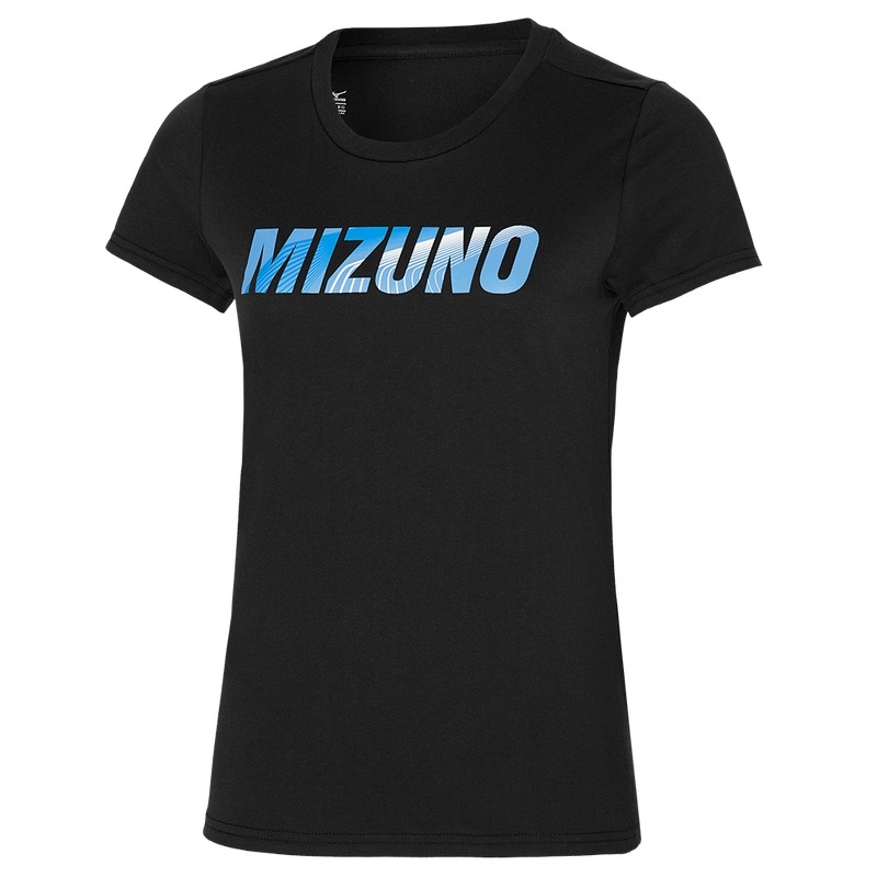 Black Women\'s Mizuno Graphic Tee T Shirts | GNS521389