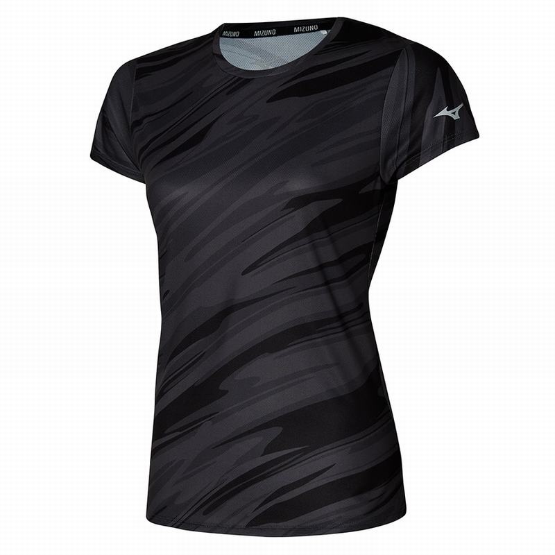 Black Women\'s Mizuno Impulse Core Graphic Tee T Shirts | YMZ734968