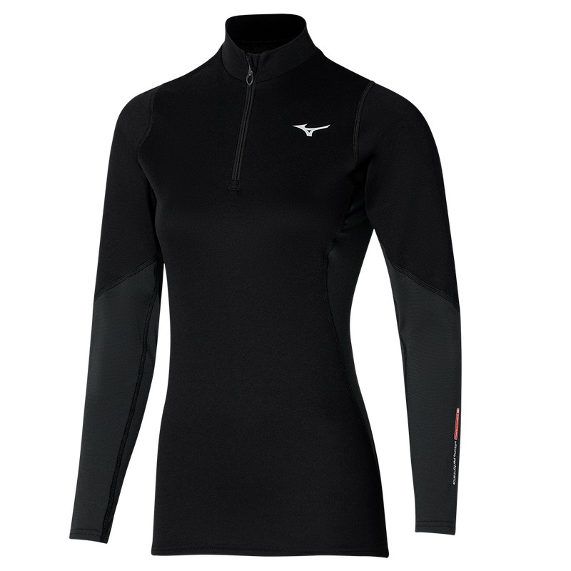 Black Women\'s Mizuno Merino Wool H/Z Tops | DLV152340