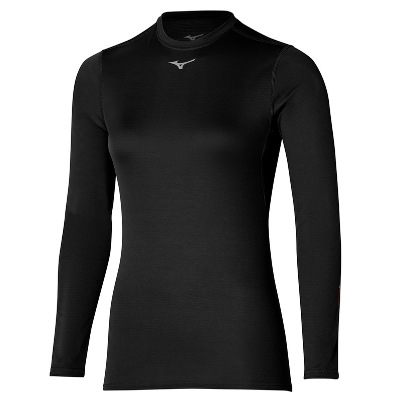 Black Women\'s Mizuno Mid Weight Crew Tops | WZF475801