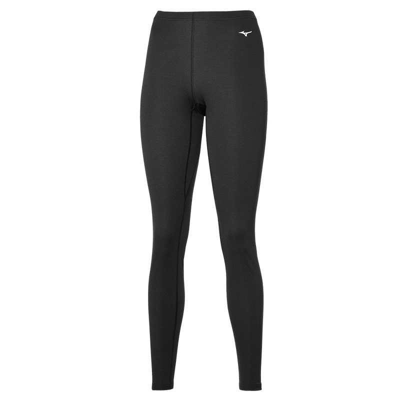 Black Women\'s Mizuno Mid Weight Long Tight | OBU756120