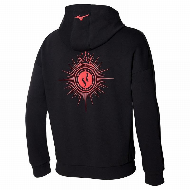 Black Women's Mizuno Sergio Ramos Sweat Hoody Tops | PQV201549