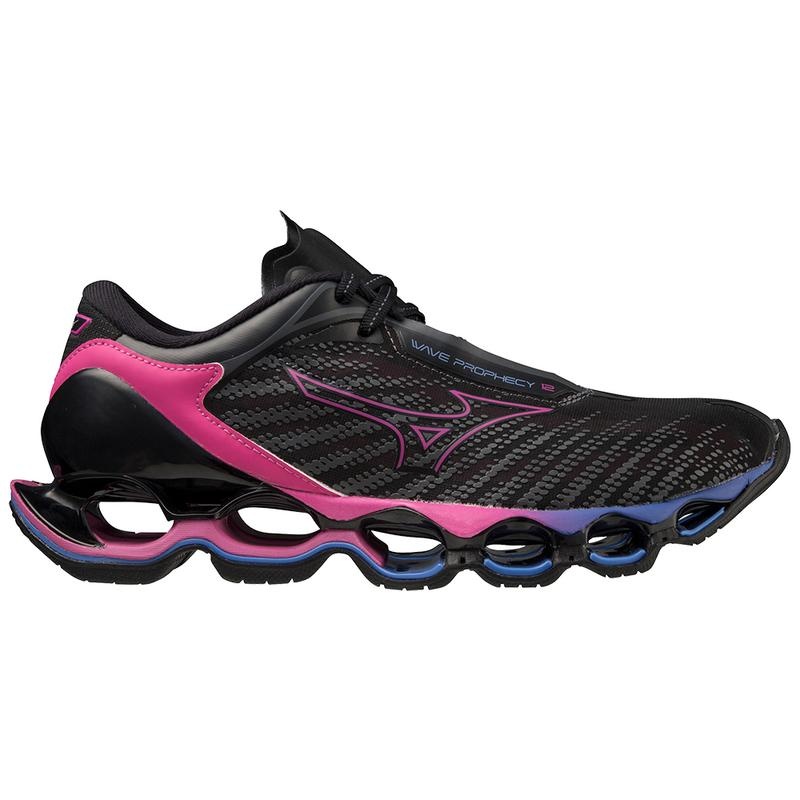 Black Women's Mizuno Wave Prophecy 12 Running Shoes | EDU239147