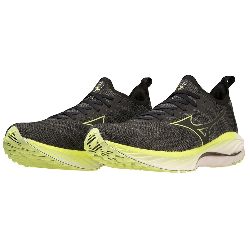 Black Yellow Men's Mizuno Wave Neo Wind Running Shoes | CXN943158