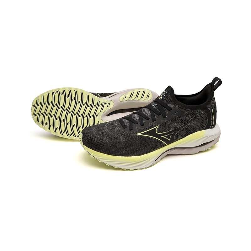 Black Yellow Men's Mizuno Wave Neo Wind Running Shoes | CXN943158