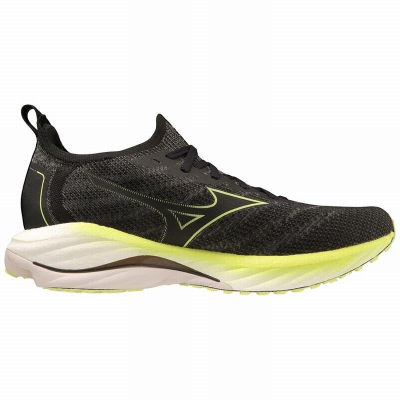 Black Yellow Men's Mizuno Wave Neo Wind Running Shoes | CXN943158