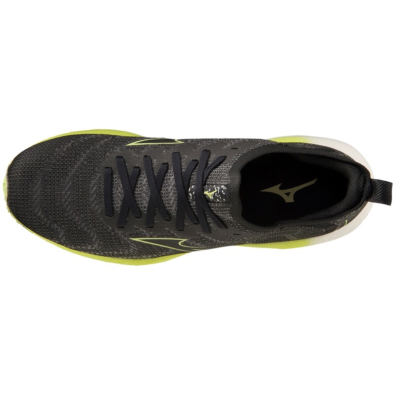 Black Yellow Men's Mizuno Wave Neo Wind Running Shoes | CXN943158