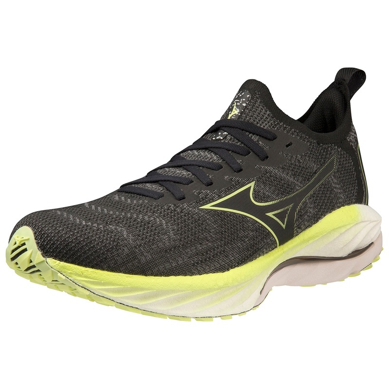 Black Yellow Men's Mizuno Wave Neo Wind Running Shoes | CXN943158