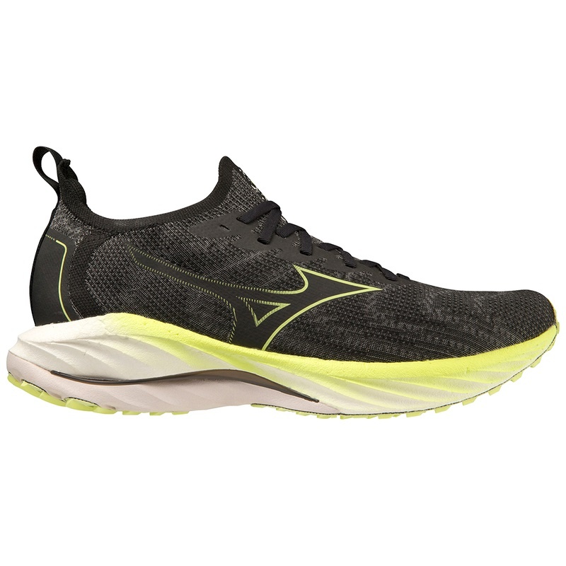 Black Yellow Men's Mizuno Wave Neo Wind Running Shoes | CXN943158