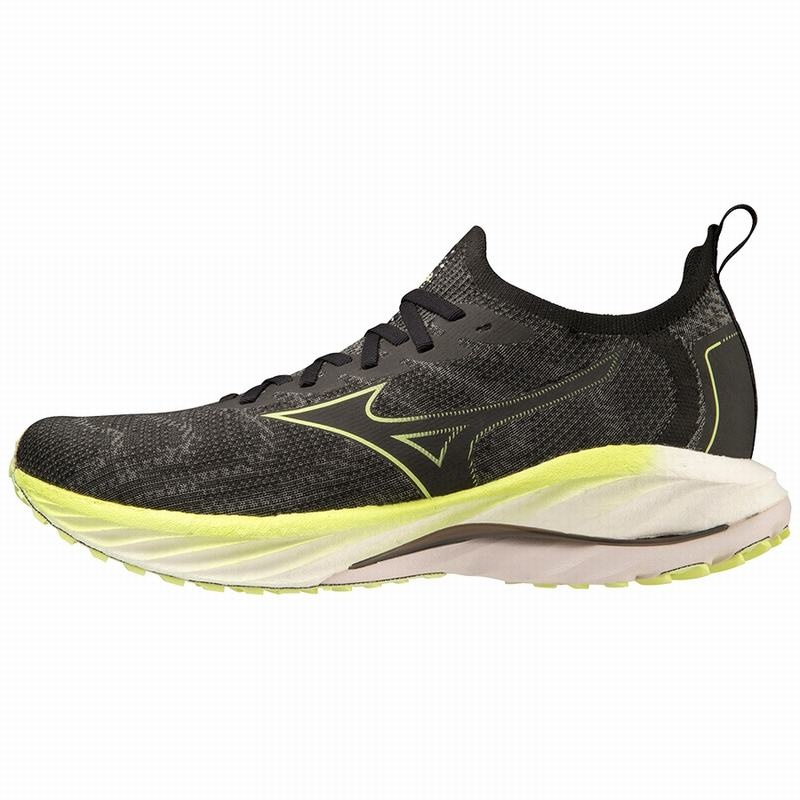 Black Yellow Men\'s Mizuno Wave Neo Wind Running Shoes | CXN943158