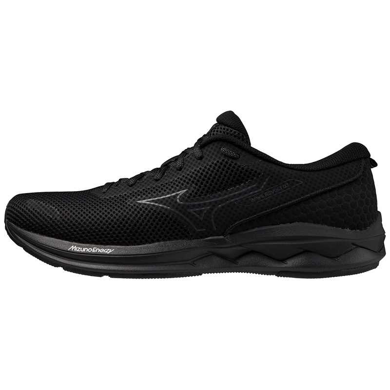 Black / Black Men\'s Mizuno Wave Revolt 3 Running Shoes | ZTA724869