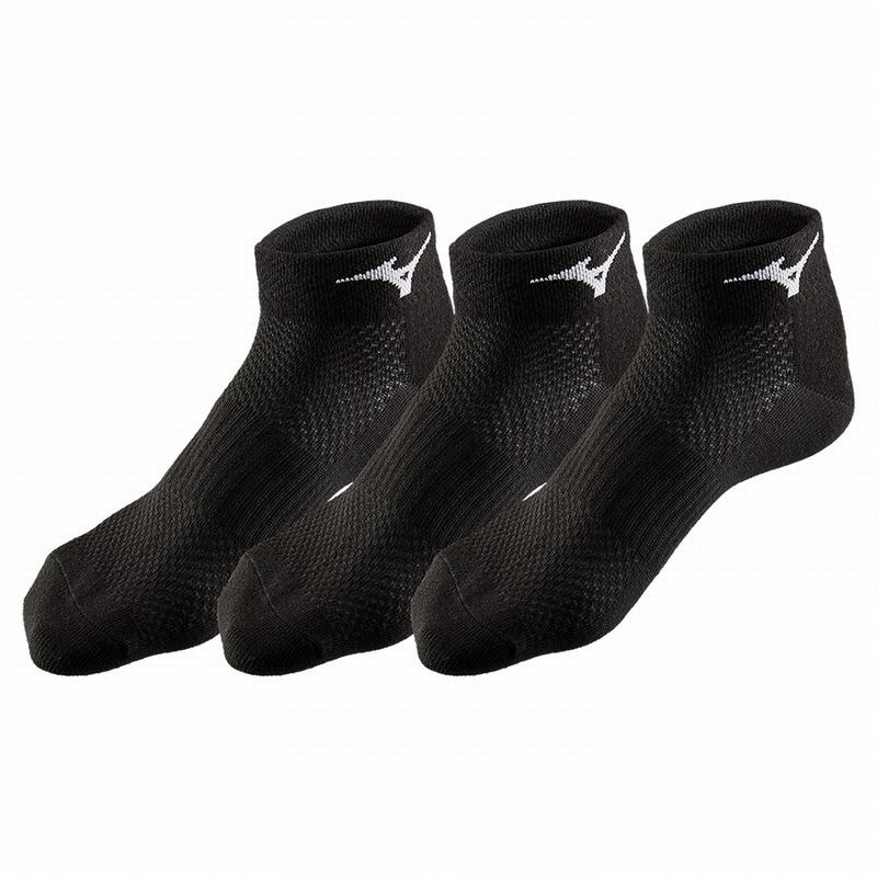 Black / Black / Black Men\'s Mizuno Training Mid 3P Socks | HBK723146