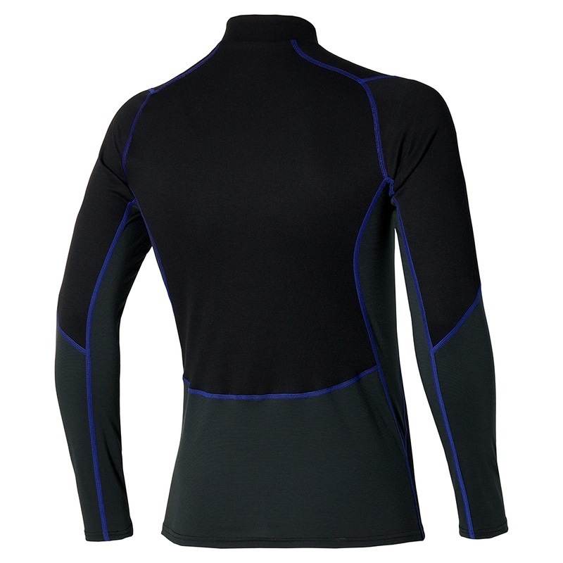 Black / Blue Men's Mizuno Merino Wool H/Z Tops | JAI932658