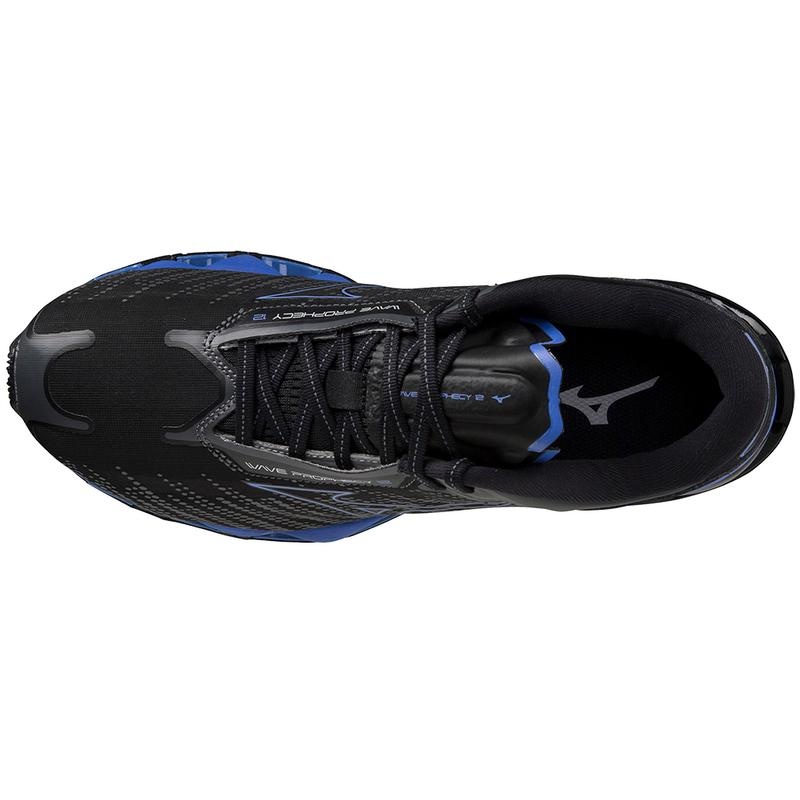 Black / Blue Men's Mizuno Wave Prophecy 12 Running Shoes | MBF327461