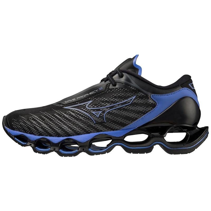 Black / Blue Men\'s Mizuno Wave Prophecy 12 Running Shoes | MBF327461