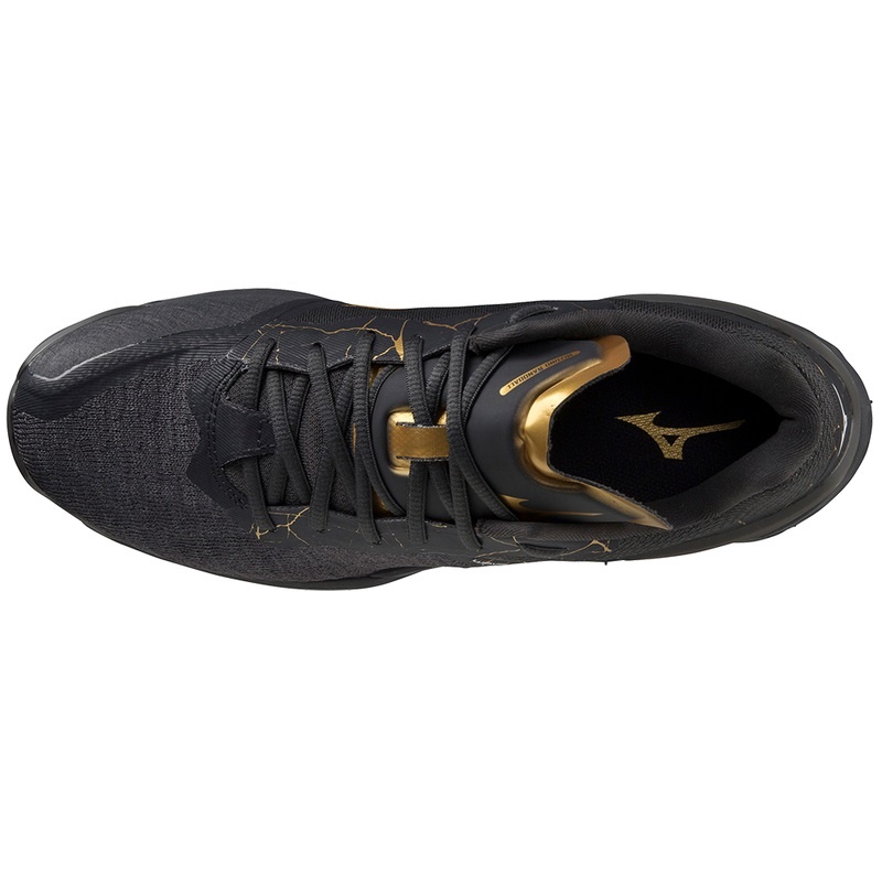 Black / Gold Men's Mizuno Wave Stealth Neo Handball Shoes | MAC390816