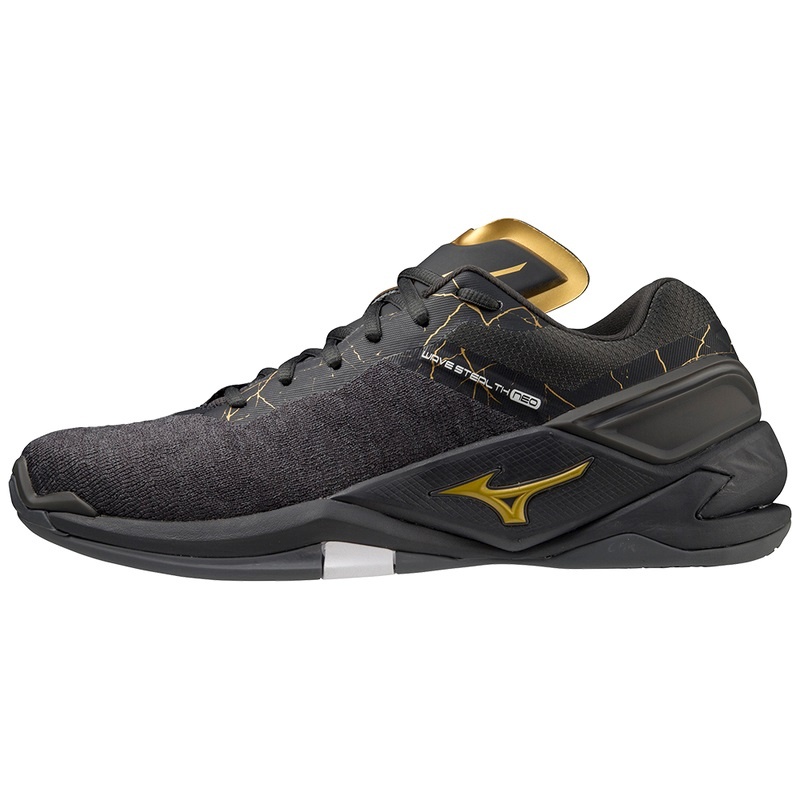 Black / Gold Men\'s Mizuno Wave Stealth Neo Handball Shoes | MAC390816