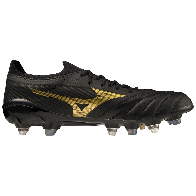 Black / Gold / Black Men's Mizuno Morelia Neo IV Beta Football Boots | NMR970314