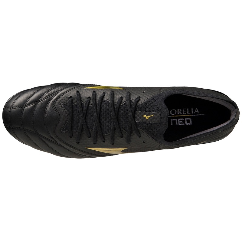 Black / Gold / Black Men's Mizuno Morelia Neo IV Beta Football Boots | NMR970314