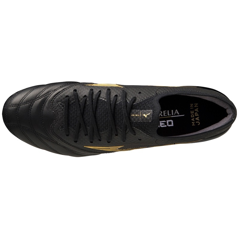 Black / Gold / Black Men's Mizuno Morelia Neo IV Beta Football Boots | XKG092146