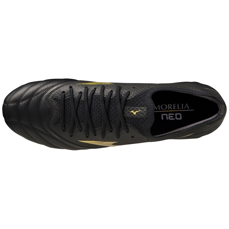 Black / Gold / Black Men's Mizuno Morelia Neo IV Beta Football Boots | NUL948026