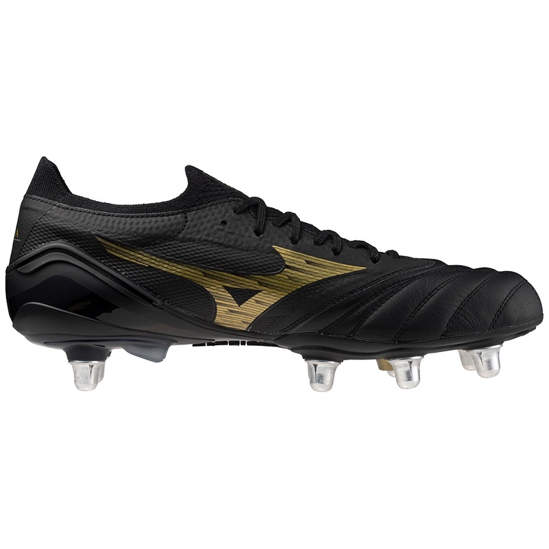 Black / Gold / Black Men's Mizuno Morelia Neo IV Beta Football Boots | PIR932754