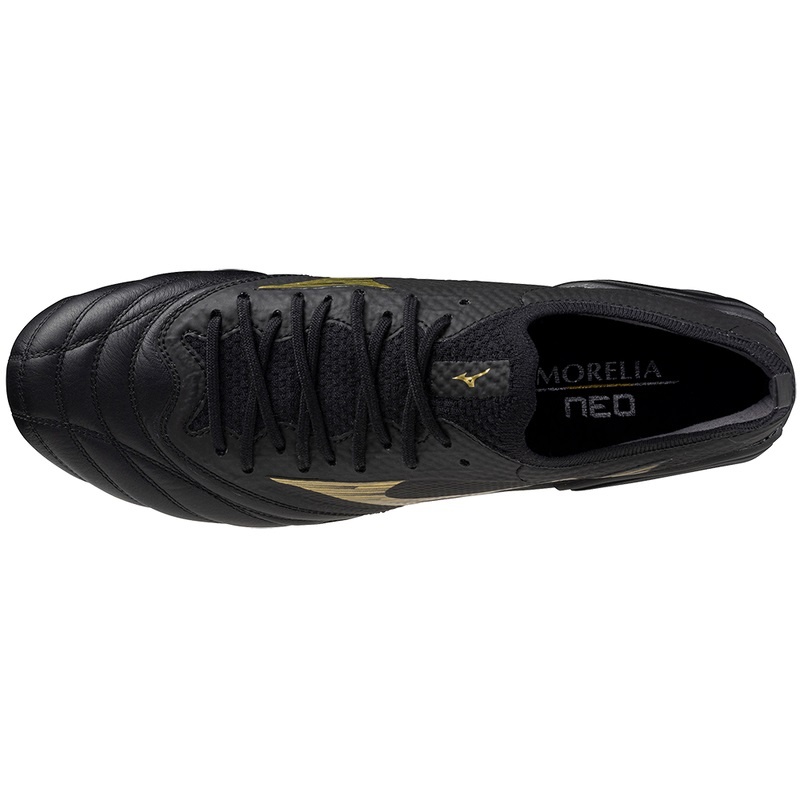 Black / Gold / Black Men's Mizuno Morelia Neo IV Beta Football Boots | PIR932754