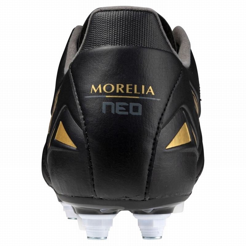 Black / Gold / Black Men's Mizuno Morelia Neo IV Pro Football Boots | PYV476590