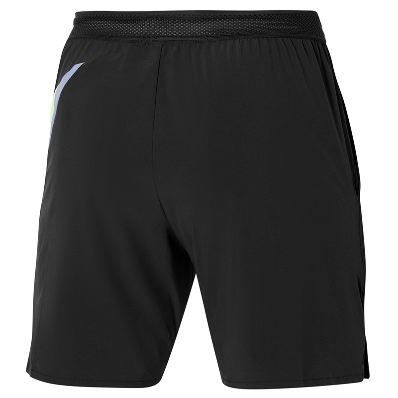 Black / Green Men's Mizuno Release 8 In Amplify Shorts | NXD539741