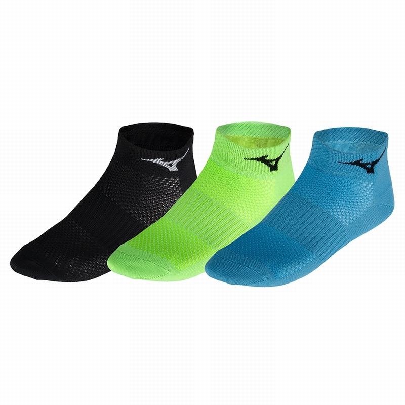 Black / Green Men\'s Mizuno Training Mid 3P Socks | BMS042168