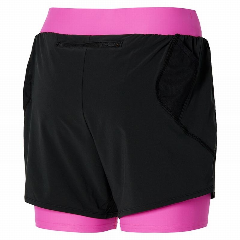 Black / Pink Women's Mizuno Er 4.5 2in1 Shorts | IZV915647