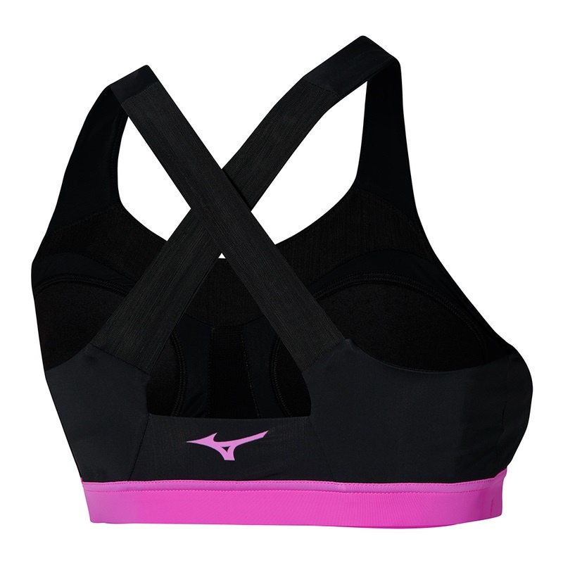 Black / Pink Women's Mizuno High Support Sports Bra | WDR076238